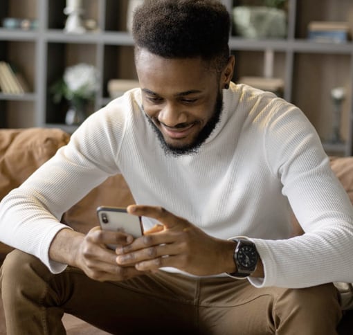 Man texting on a mobile phone