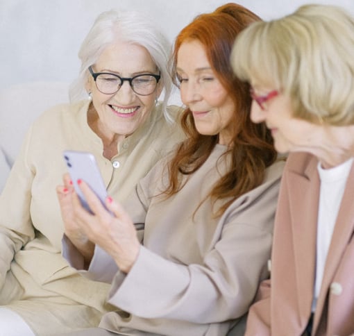 Two women participating in a video chat session